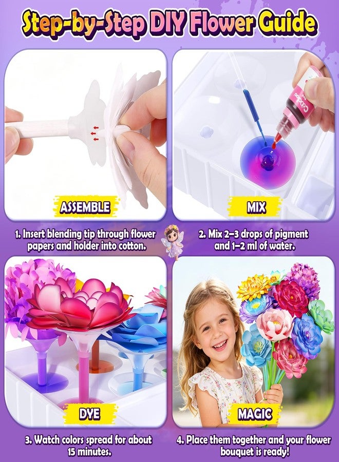 كودو مجموعات صنع الزهور بنفسك، أدوات فنية لصنع باقات الزهور باستخدام صبغة سحرية، فنون وحرف يدوية للأطفال من عمر 4-6 و4-8 و8-12 سنة، ألعاب حسية للأطفال الصغار، هدايا عيد ميلاد للأولاد والبنات، هدايا عيد الميلاد، عيد الحب - Image 3